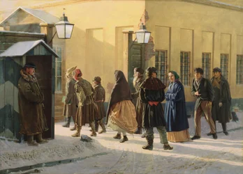 刑務所の外のストリートシーン、1868